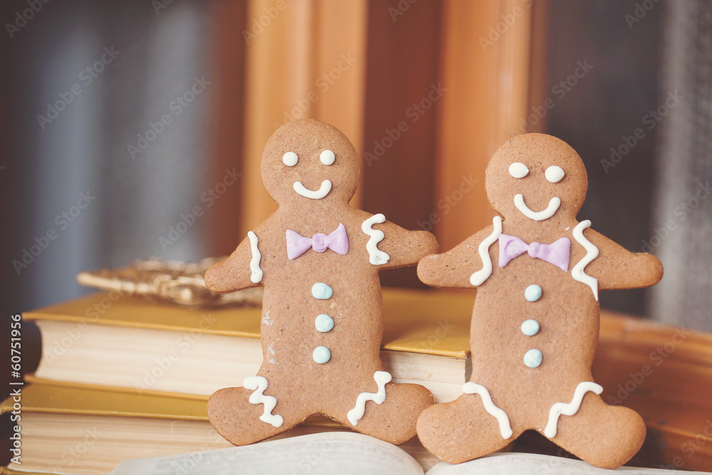 Smiling gingerbread man with additional cookies Smiling gingerbread man with additional cookies