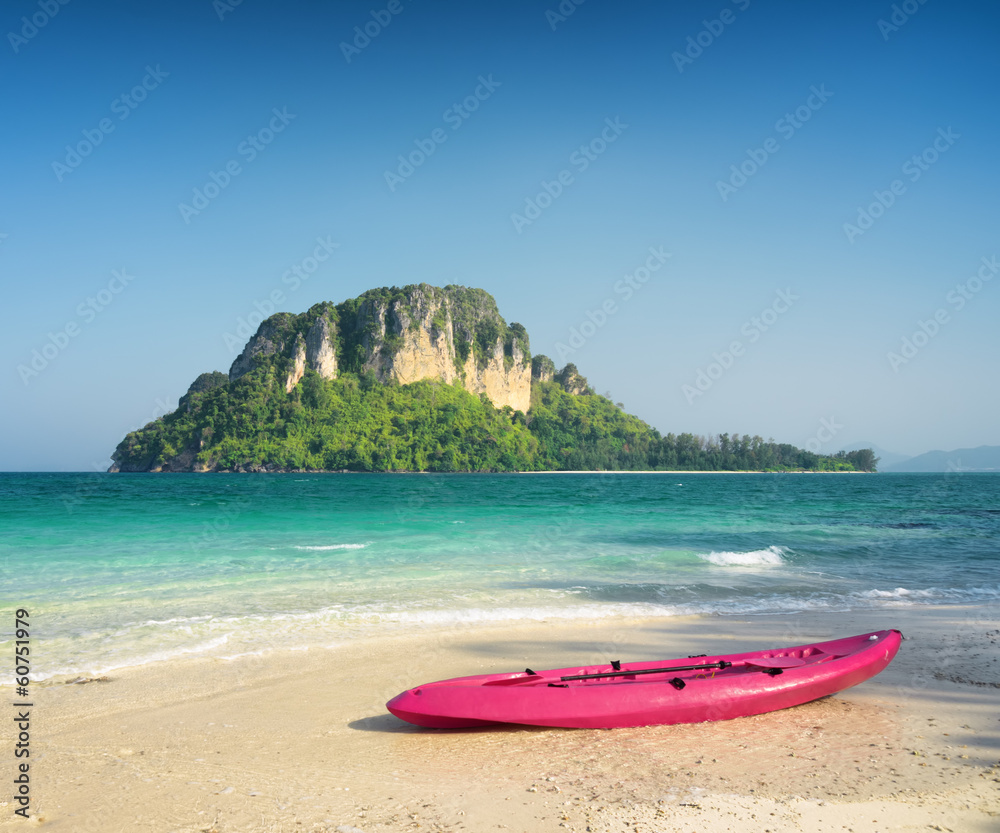 Clear water and blue sky. Beach in Krabi province, Thailand Clear water and blue sky. Beach in Krabi province, Thailand