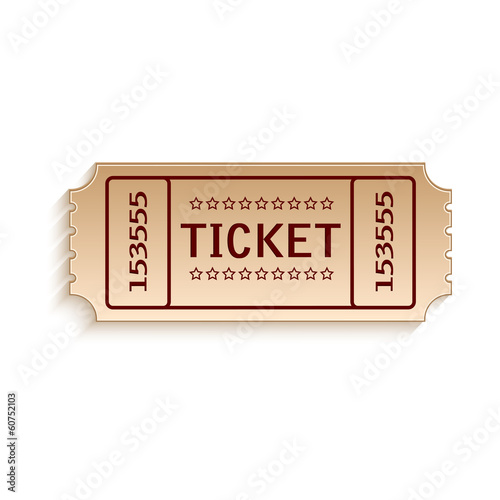 ticket out of cardboard on white background.vector