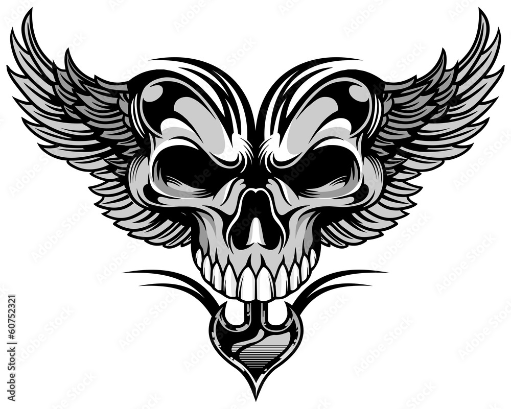 Obraz premium skull and wings