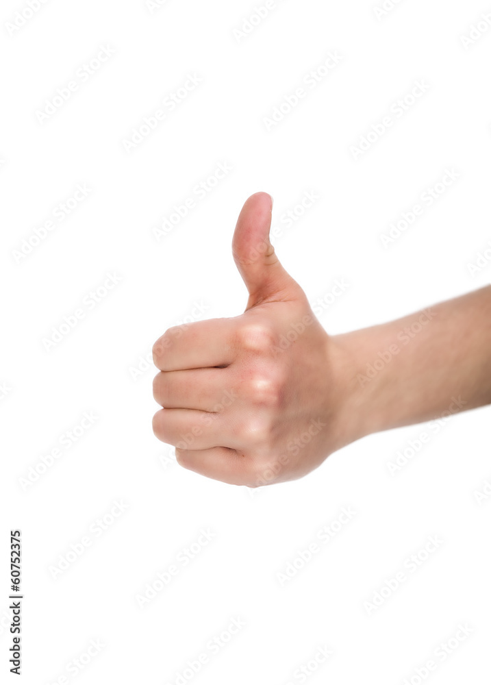 Female Hand with Thumb Up on White Background Female Hand with Thumb Up on White Background
