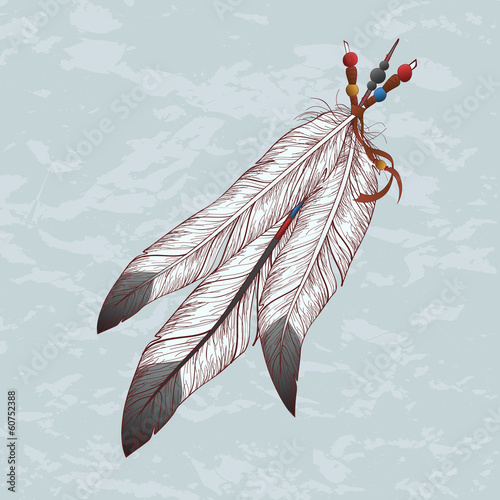 Vector colorful illustration of feathers