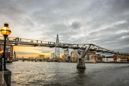 Millennium Bridge at Sunset, London #60752508