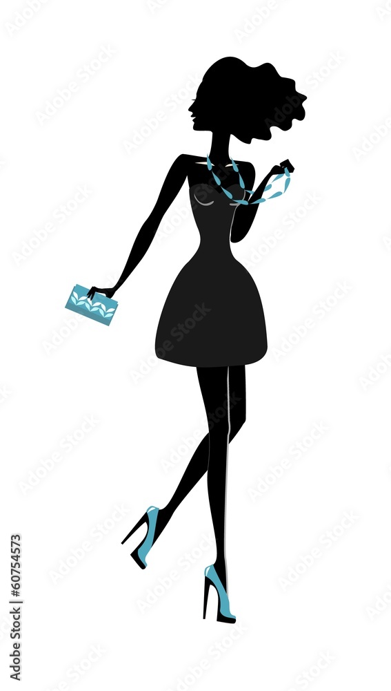 Beautiful girl silhouette, vector Beautiful girl silhouette, vector