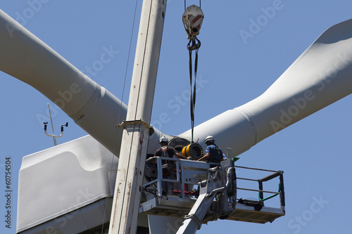 Bild auf Leinwand Wind turbine being repaired