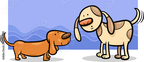 dogs wagging tails cartoon