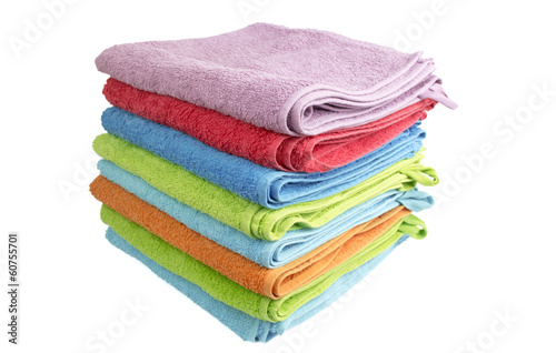 A stack of folded bath towels