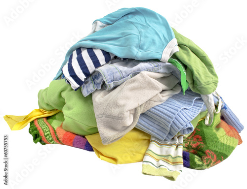 A pile of clothes on white background