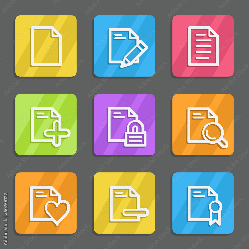 Document web icons set 2, color flat buttons Document web icons set 2, color flat buttons