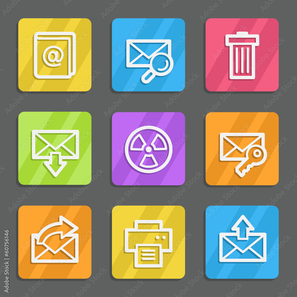 E-mail web icons set 2, color flat buttons E-mail web icons set 2, color flat buttons