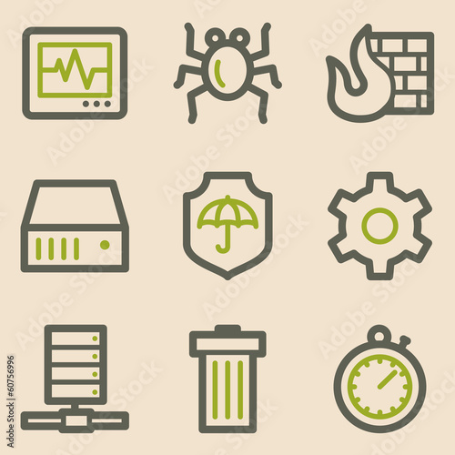 Internet security web icons, vintage series