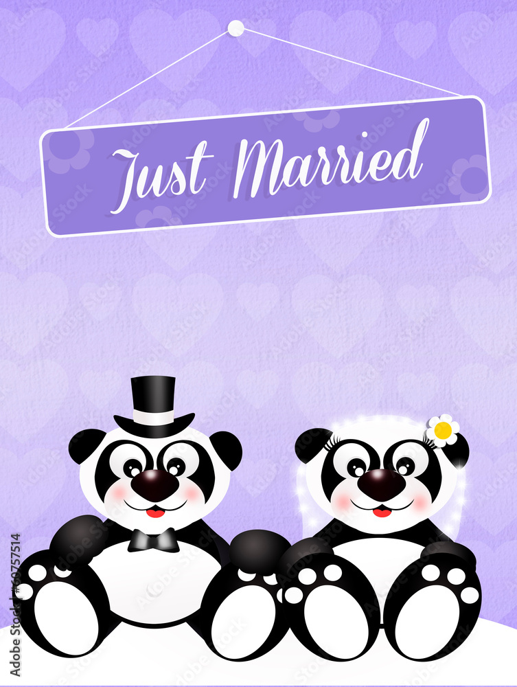 Wedding of panda Wedding of panda