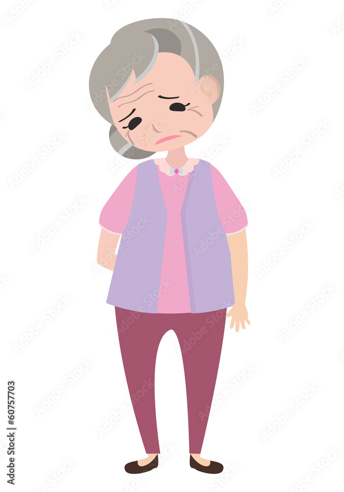Depressed old woman, character vector Depressed old woman, character vector
