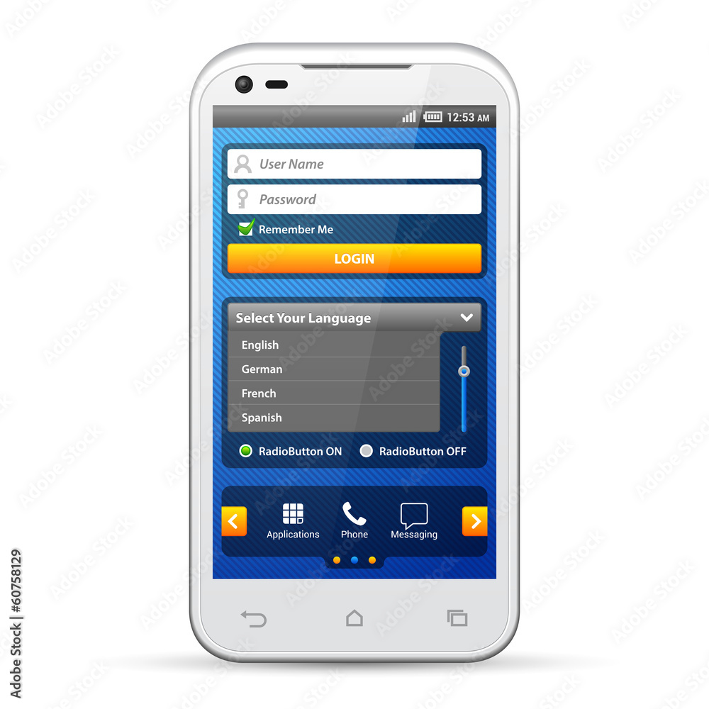 Simple UI Elements Blue Yellow. Simple UI Elements Blue Yellow.