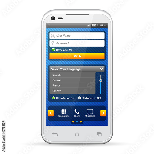 Simple UI Elements Blue Yellow.