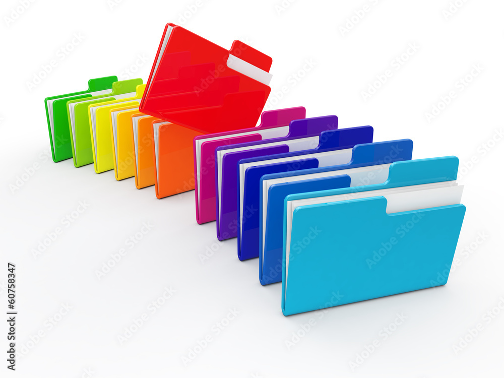 3d colorful folders on white background 3d colorful folders on white background