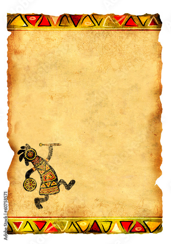 Old parchment with African traditional patterns