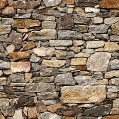 Fototapete Steine Nahtlose Textur der mittelalterlichen Mauer aus Steinblöcken  © frenta