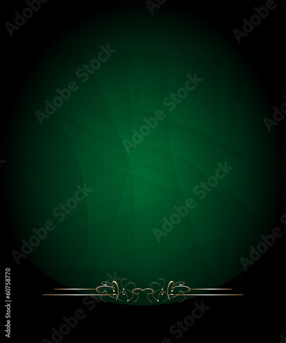green card with golden floral frame