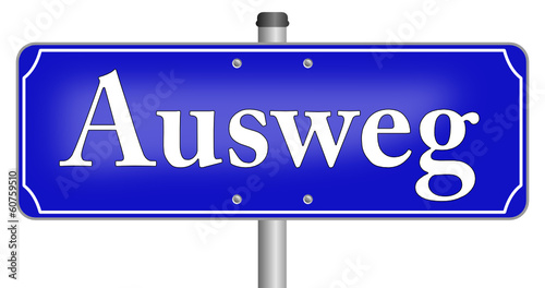 Ausweg Schild blau  #140127-svg03