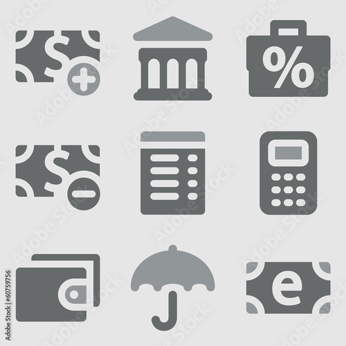 Finance web icons greyscale icons