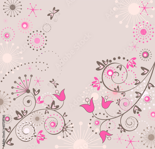 Greeting abstract floral card