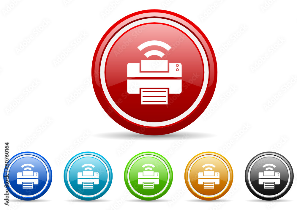 printer icon vector set