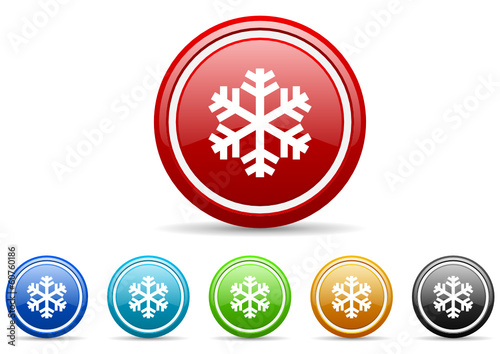 snow icon vector set