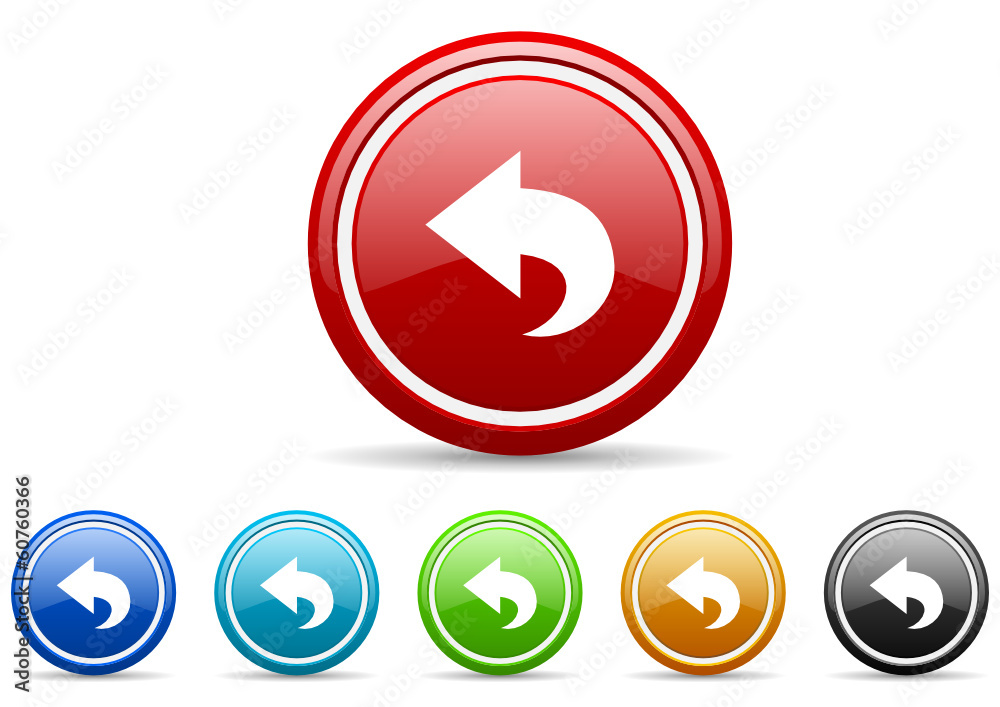 back icon vector set