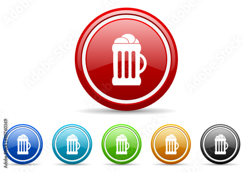 beer icon vector set
