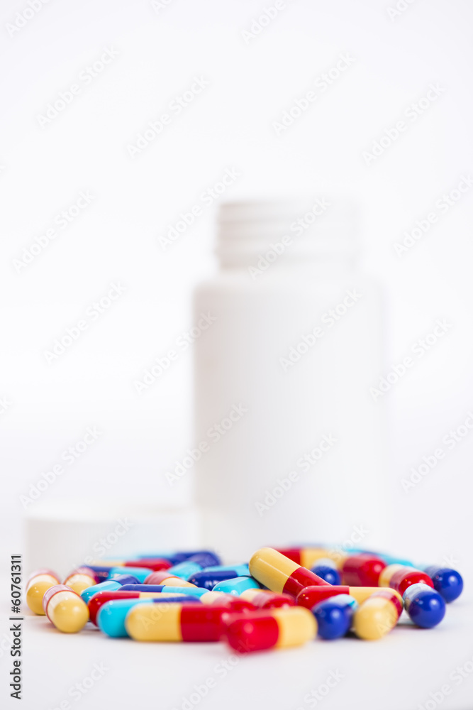 Open bottle of prescription medicine Open bottle of prescription medicine