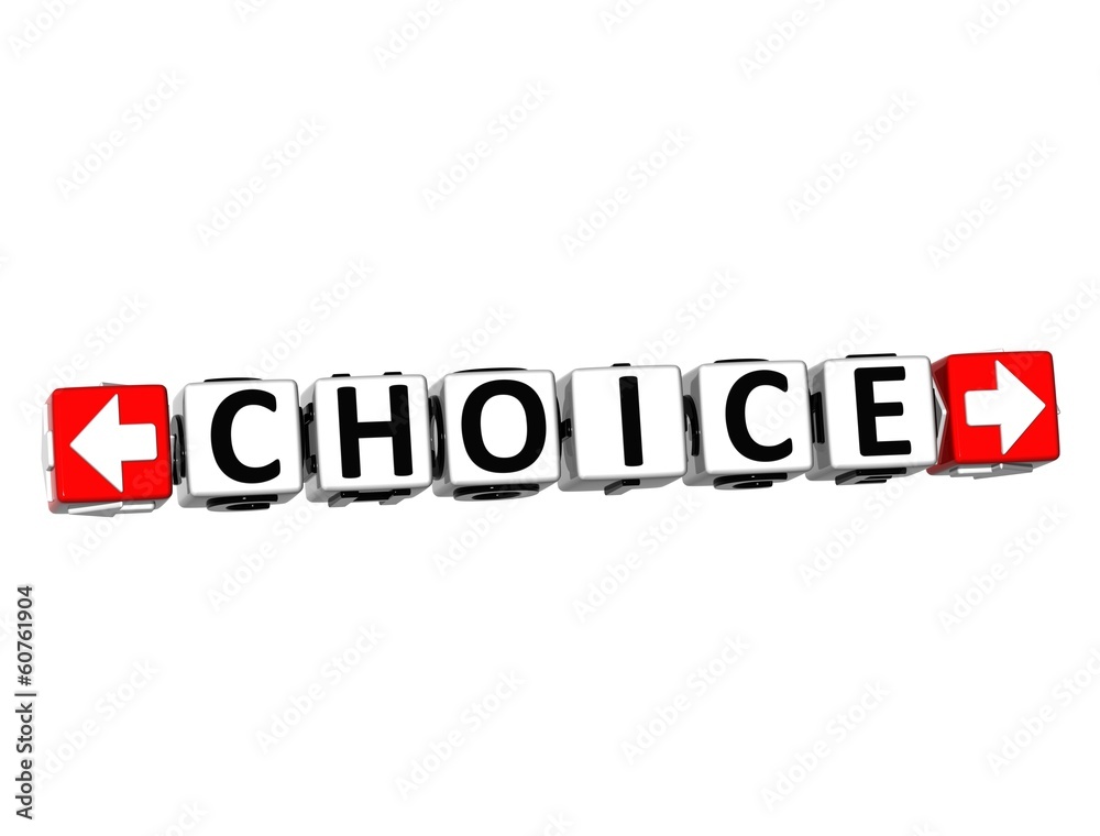 3D Choice Button Click Here Block Text 3D Choice Button Click Here Block Text