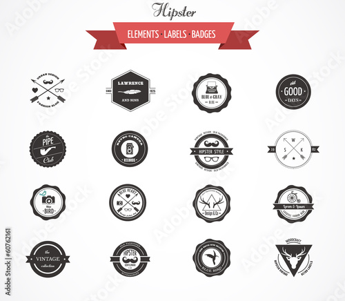 Hipster lables, badges and elements