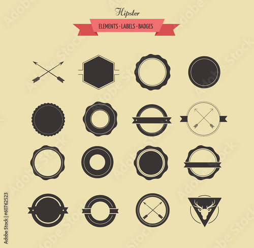 Collection of badgets and Labels