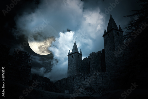 Vászonkép Mysterious medieval castle