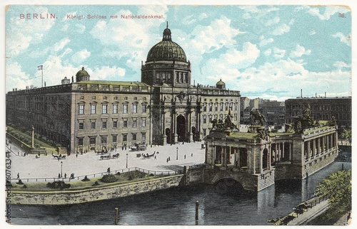 Canvas Print Berliner Schloss mit Nationaldenkmal 1908