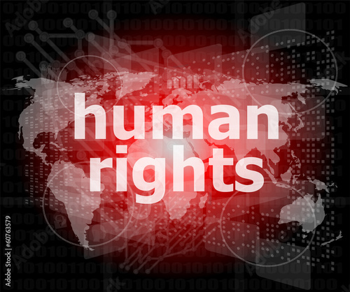 Law concept: words human rights on business digital background