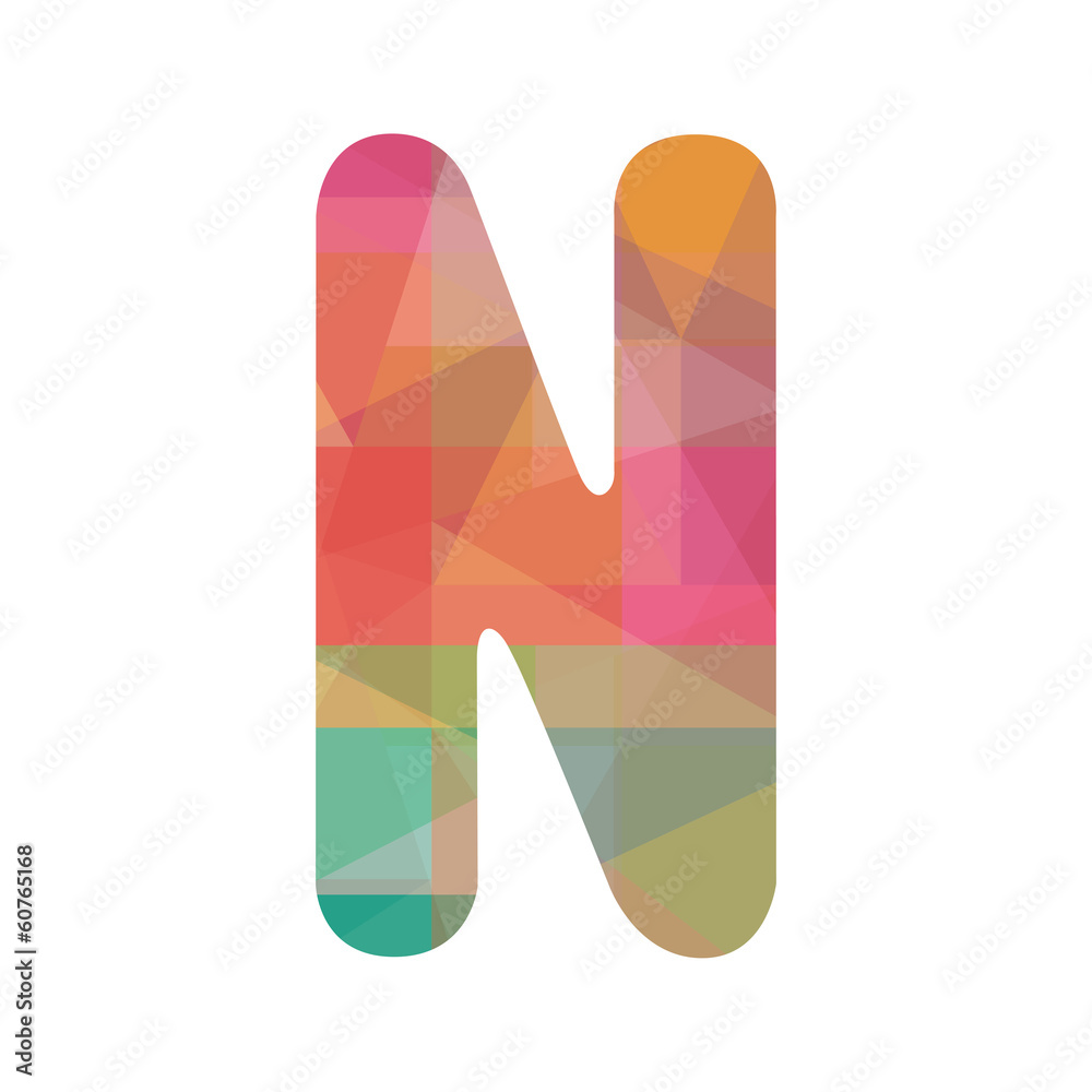 Colorful alphabet N Colorful alphabet N