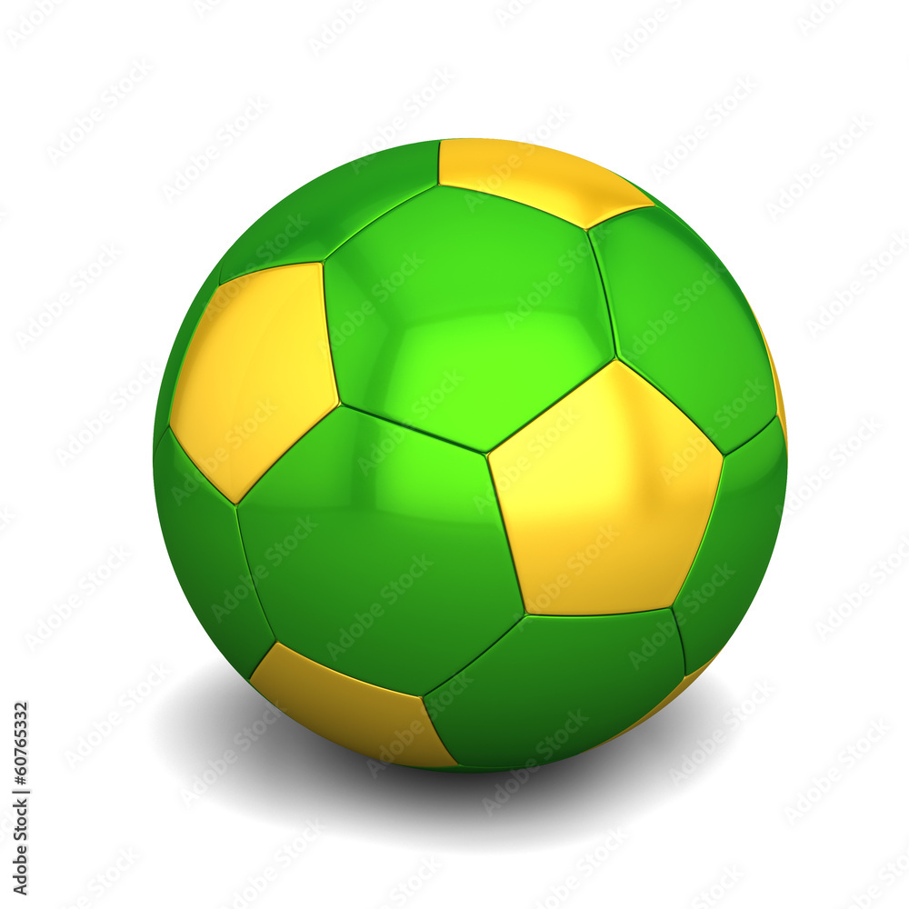 Brazilian soccer ball colors isolated
