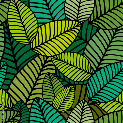 Fototapeta Naklejka Na Ścianę i Meble -  Pattern With Striped Leaves
