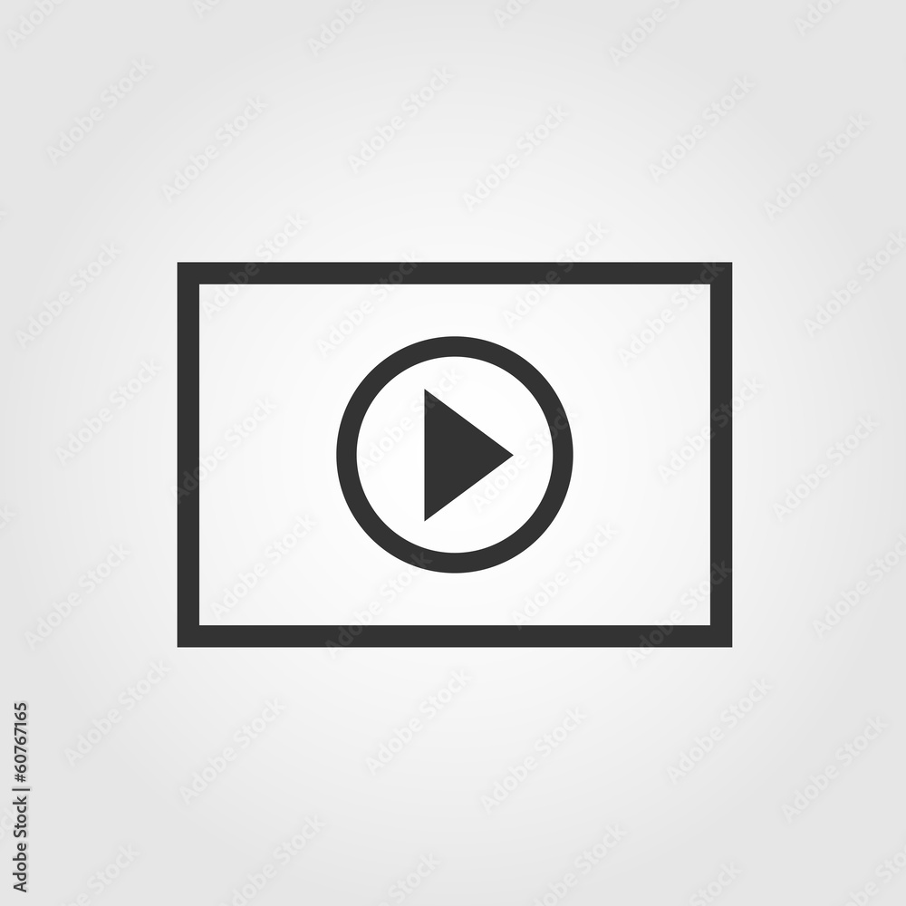 Video player icon, flat design Video player icon, flat design