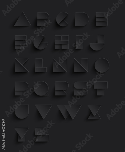 Vector Paper Alphabet Set