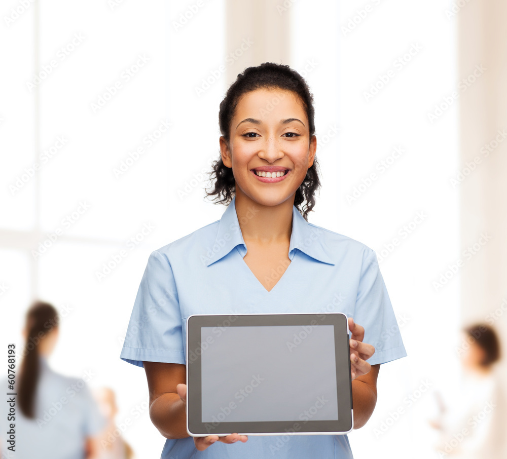 smiling female doctor or nurse with tablet pc smiling female doctor or nurse with tablet pc