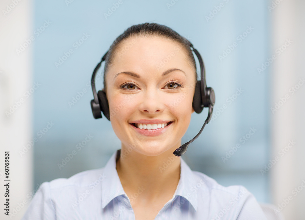 female helpline operator with headphones female helpline operator with headphones