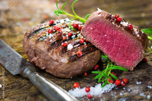 Juicy Fillet Steak with Fresh Herbs #60769521