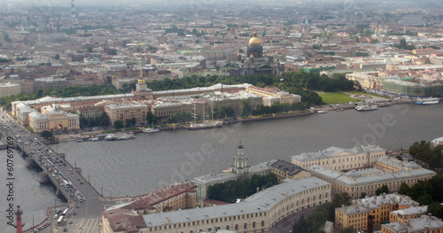 Top view of large city in northern Europe, aerial photography.