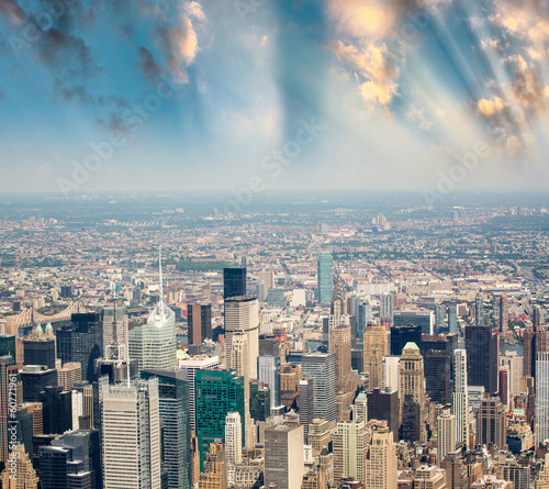 Stunning skyline and skyscrapers of Manhattan  New York