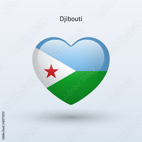 Free Download Love Djibouti symbol. Heart flag icon. - GFXLoad