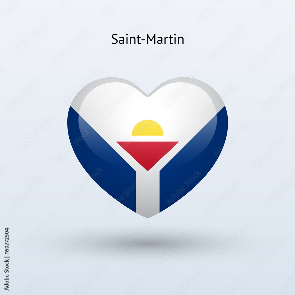 Love Saint-Martin symbol. Heart flag icon. Love Saint-Martin symbol. Heart flag icon.