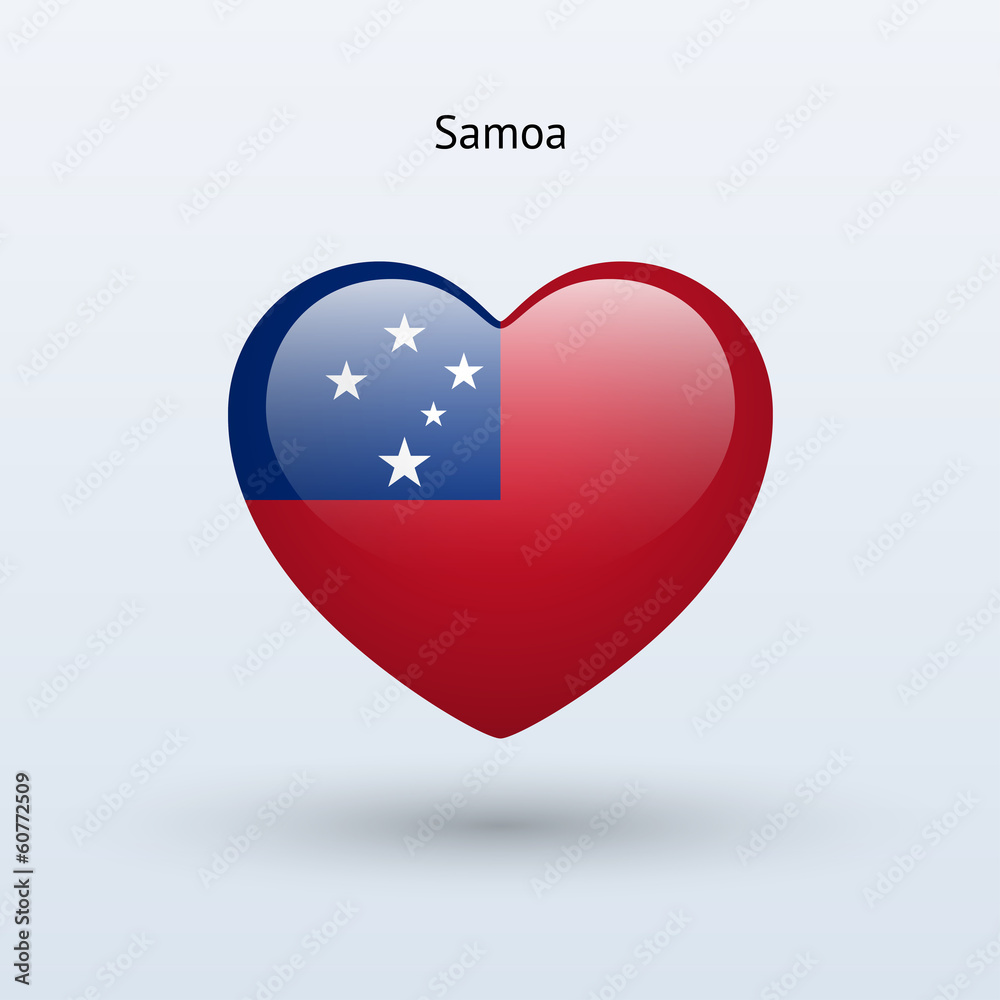 Love Samoa symbol. Heart flag icon. Love Samoa symbol. Heart flag icon.